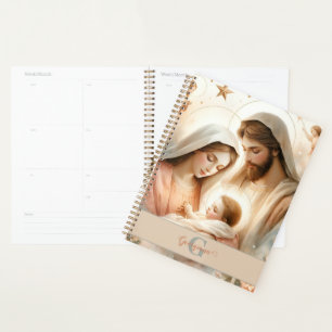Personalised Floral Watercolor Baby Jesus Nativity Planner