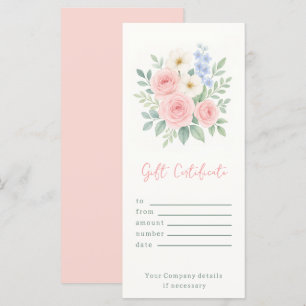 Personalised Floral Watercolor Gift Certificate
