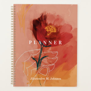 Personalised Floral Watercolor Pretty Abstract Planner