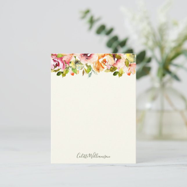 Personalised Floral Watercolor Rustic Country  Card (Standing Front)