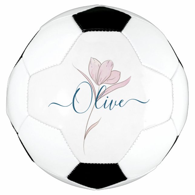 Personalised Floral Watercolor Soccer Ball  (Front)