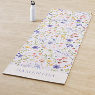 Personalised Floral Watercolor  Yoga Mat
