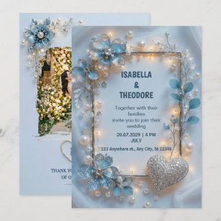 Personalised Floral Wedding Invitation Custom 