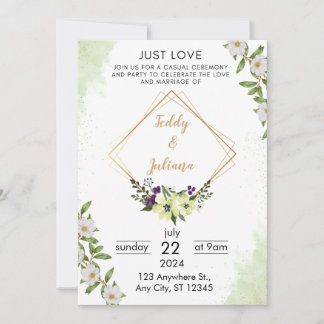 Personalised Floral Wedding Invites, Wedding Invit Invitation