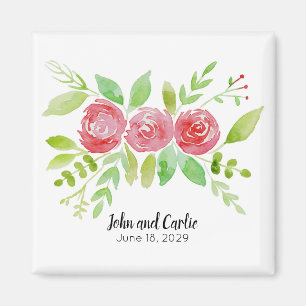 Personalised Floral Wedding Party Favour Magnet