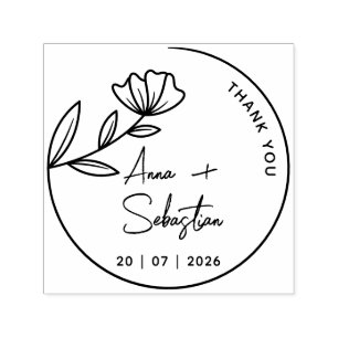 Personalised Floral Wedding Stamp