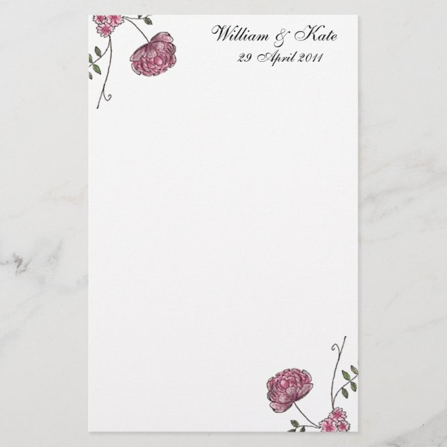 Personalised Floral wedding stationery (Front)