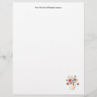 Personalised Floral Wildflowers Stationery Custom Letterhead