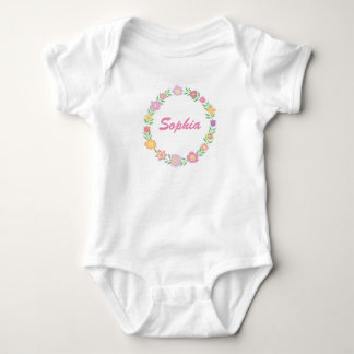 Personalised floral wreath bodysuit