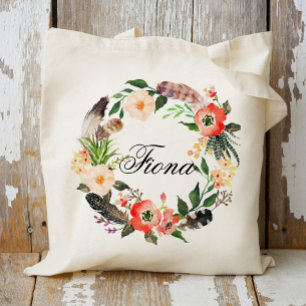 Personalised Floral Wreath Braidsmaid,Welcome3 Tote Bag