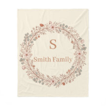 Personalised Floral Wreath Family Name