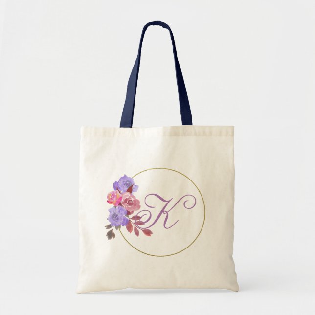 Personalised Floral Wreath Tote Bag (Front)