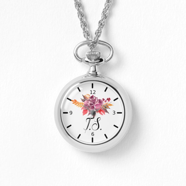 Personalised Floral Wreath Watch (Front)