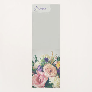 Personalised Floral Yoga Mat