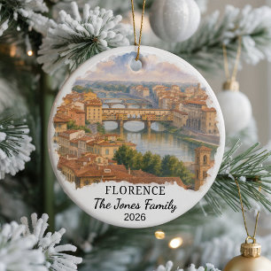 Personalised Florence Ceramic Ornament, Custom Ita Tree Decoration