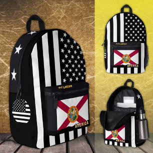Personalised Florida Flag bag, American Flag Printed Backpack