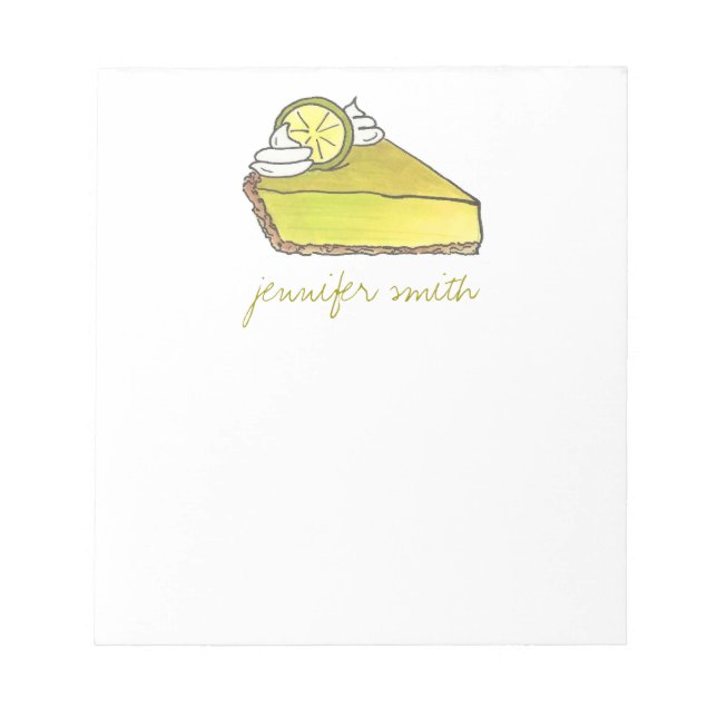 Personalised Florida Key Lime Pie Foodie Notepad (Front)