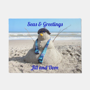 Personalised Florida Snowman - Beach Doormat