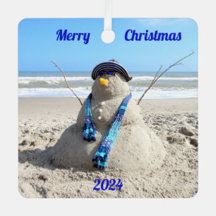 Personalised Florida Snowman - Metal Ornament