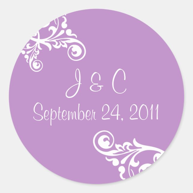 Personalised Flourish Envelope Seal Sticker (Front)