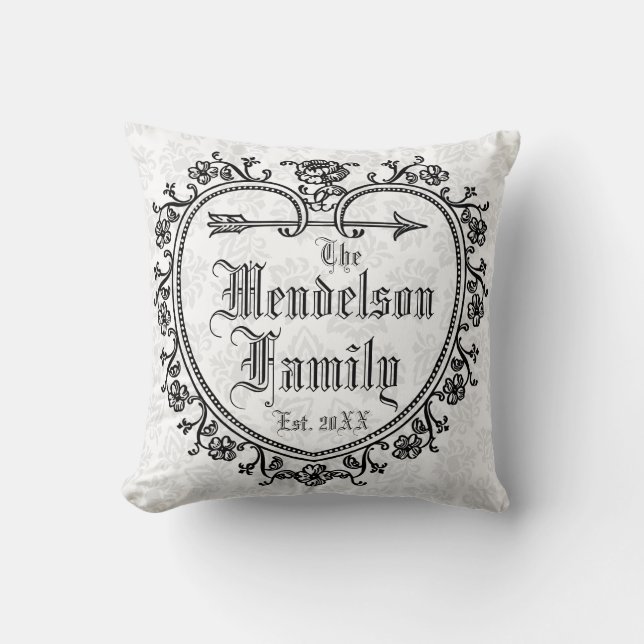 Personalised flourish monogrammed cushion (Front)