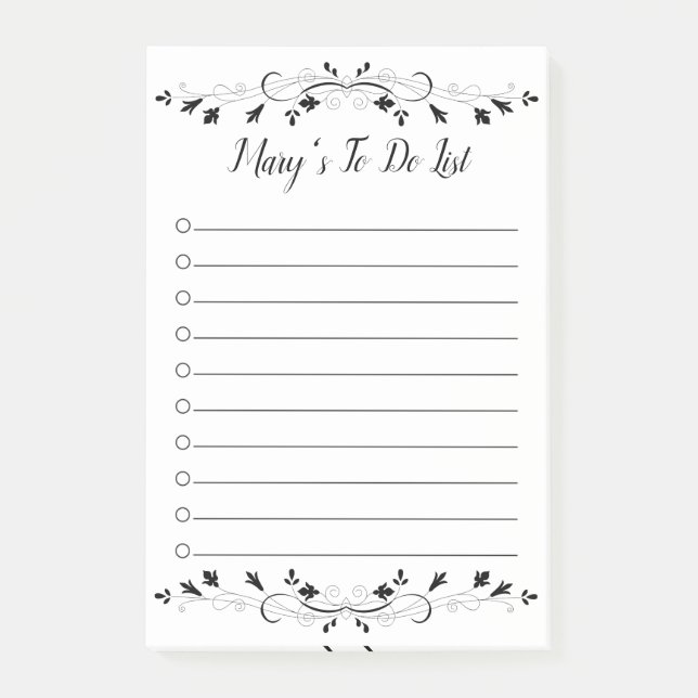 Personalised Flourish To Do List Notes (Front)