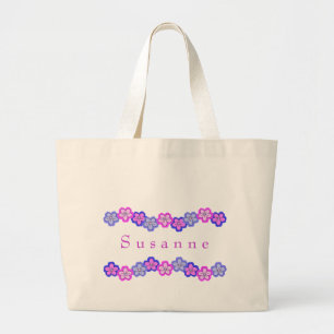 Personalised Flower Design Tote Bags