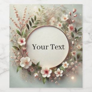 personalised flower frame wine bottle label