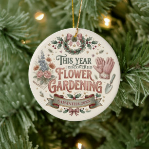 Personalised Flower Gardener Christmas Ornament