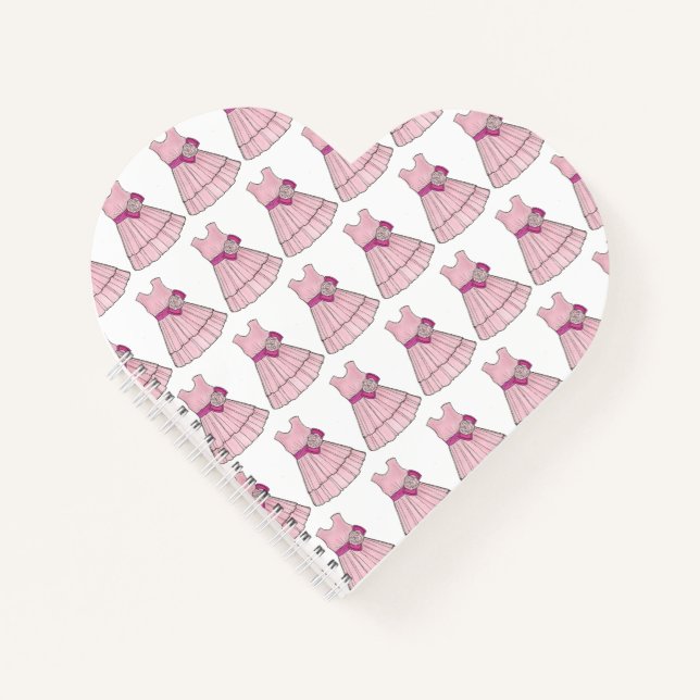 Personalised Flower Girl Pink Gown Wedding Party Notebook (Front)