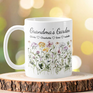Personalised Flower Grandma's Garden Mothers Day  Coffee Mug