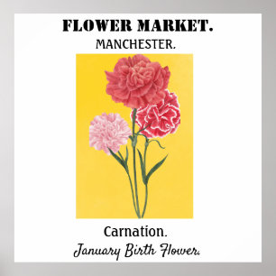 Personalised Flower Market Birth flower Art Print