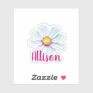 Personalised Flower Name Sticker