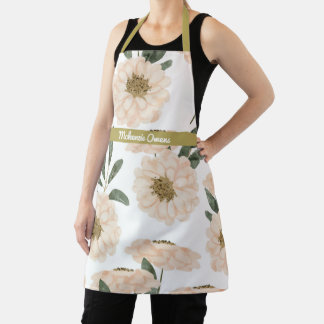 Personalised Flower Patterns Women's Apron