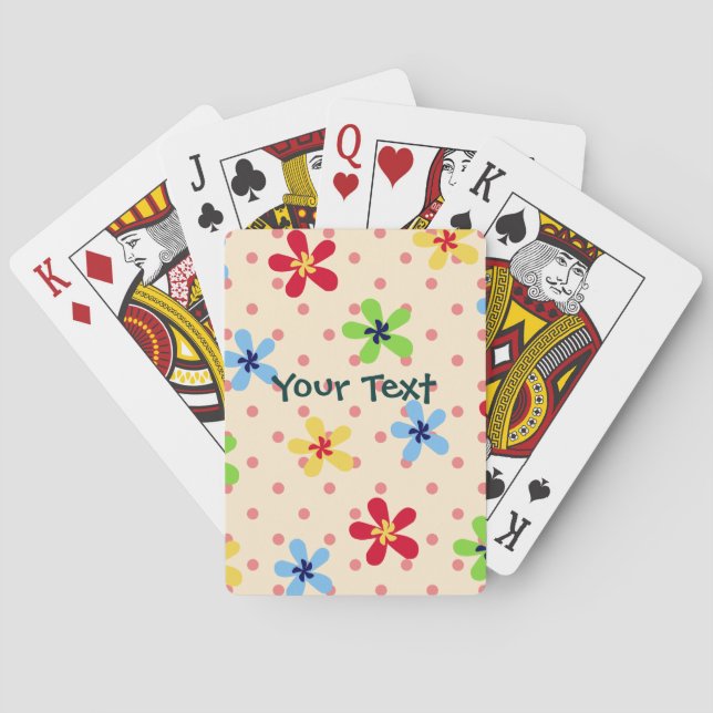 Personalised Flower Playing Cards (Back)