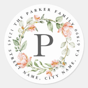Personalised Flower Round Stickers