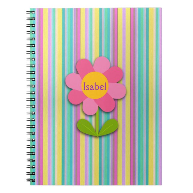 Personalised Flower Spiral Photo Notebook (Front)
