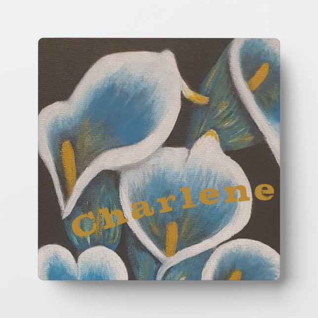Personalised Flower Teal Plaque (Front)