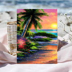 Personalised Flower Tropical Birthday Card