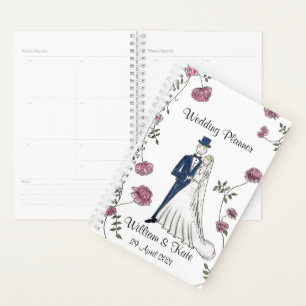 Personalised Flower Wedding Planner Diary Calendar