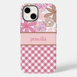 Personalised Flowers and Plaid Phone Case
