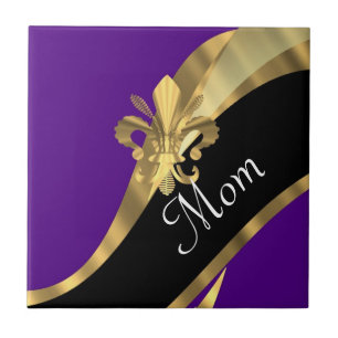 Personalised fluer de lys mothers day tile