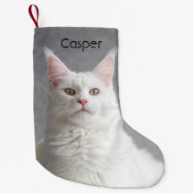 Personalised Fluffy White Maine Coon Cat