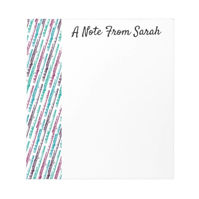 Personalised Flute Pattern Notepad (Front)