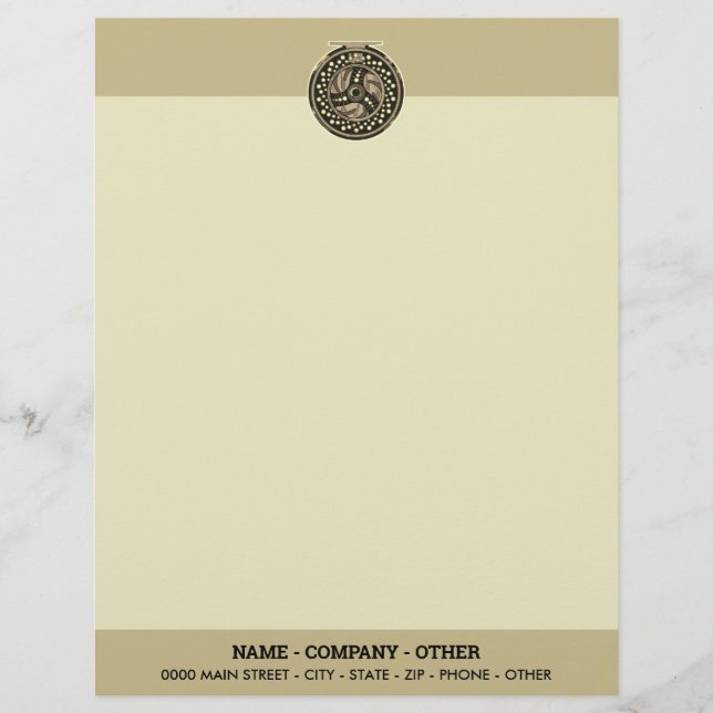 Personalised Fly Fishing Reel Art Angler's Custom Letterhead (Front)