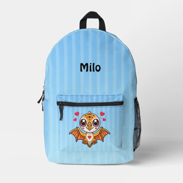 Personalised Flying Dinosaur Backpack – Add Name (Front)