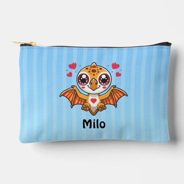 Personalised Flying Dinosaur Pencil Pouch (Front)