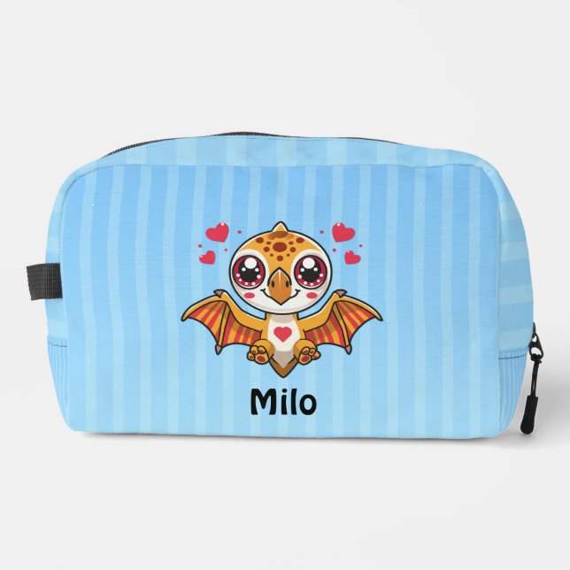 Personalised Flying Dinosaur School Supply Bag (Front)