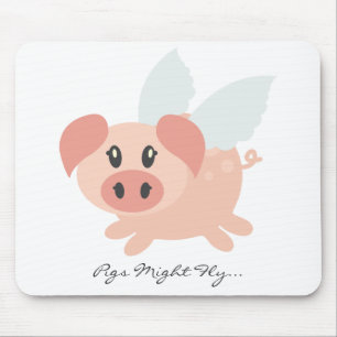 Personalised Flying Pig Mouse Mat