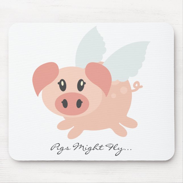 Personalised Flying Pig Mouse Mat (Front)